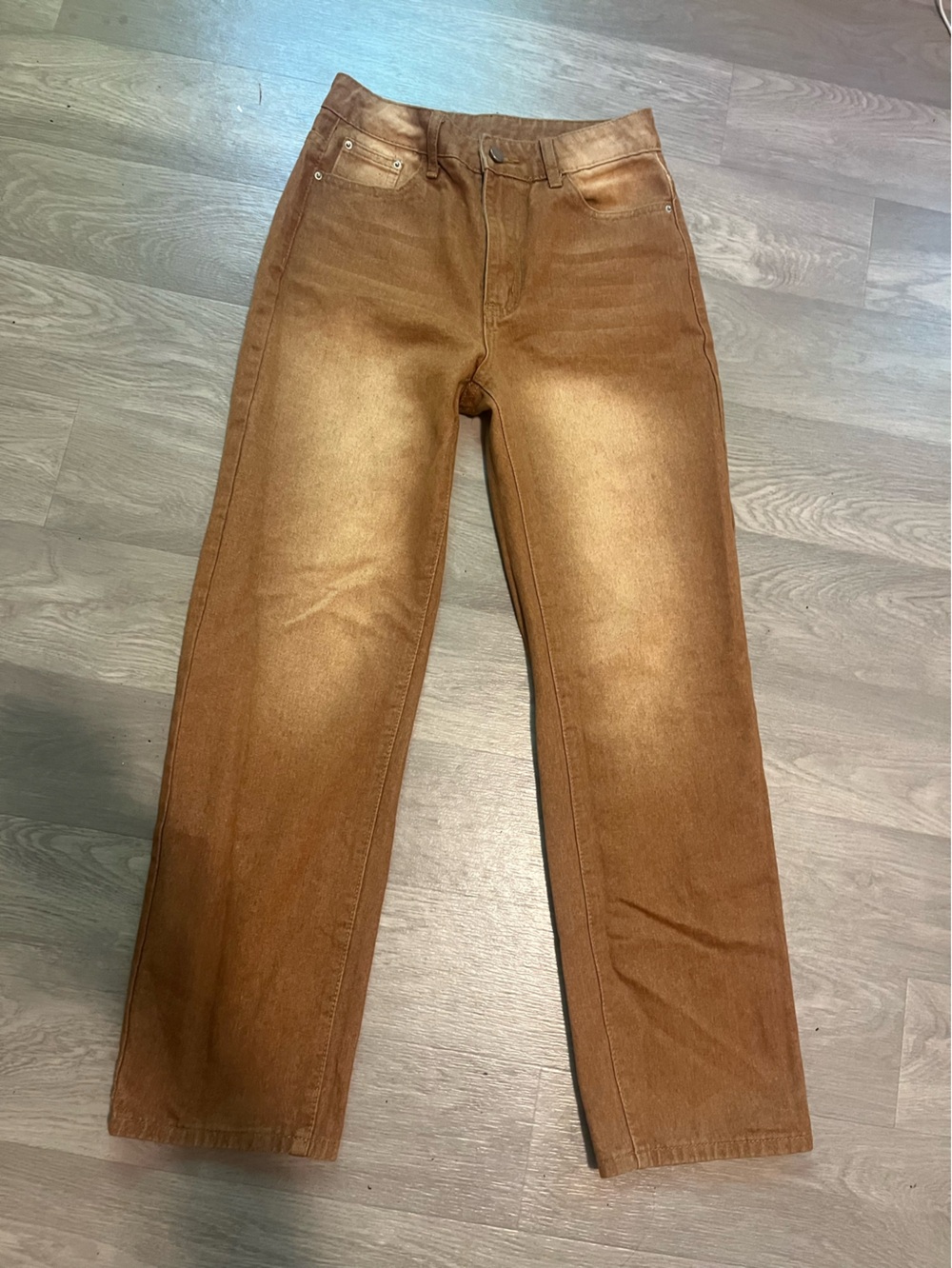Women’s Brown Straight-Leg Jeans boho western